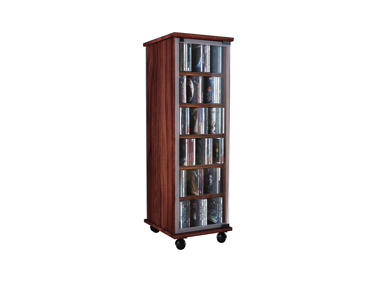 Holz CD DVD Stand Regal Schrank Valenza Glastür
