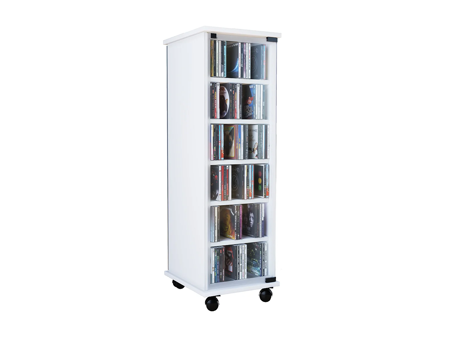 Houten CD DVD Stand Plank Valenza Glas Deur