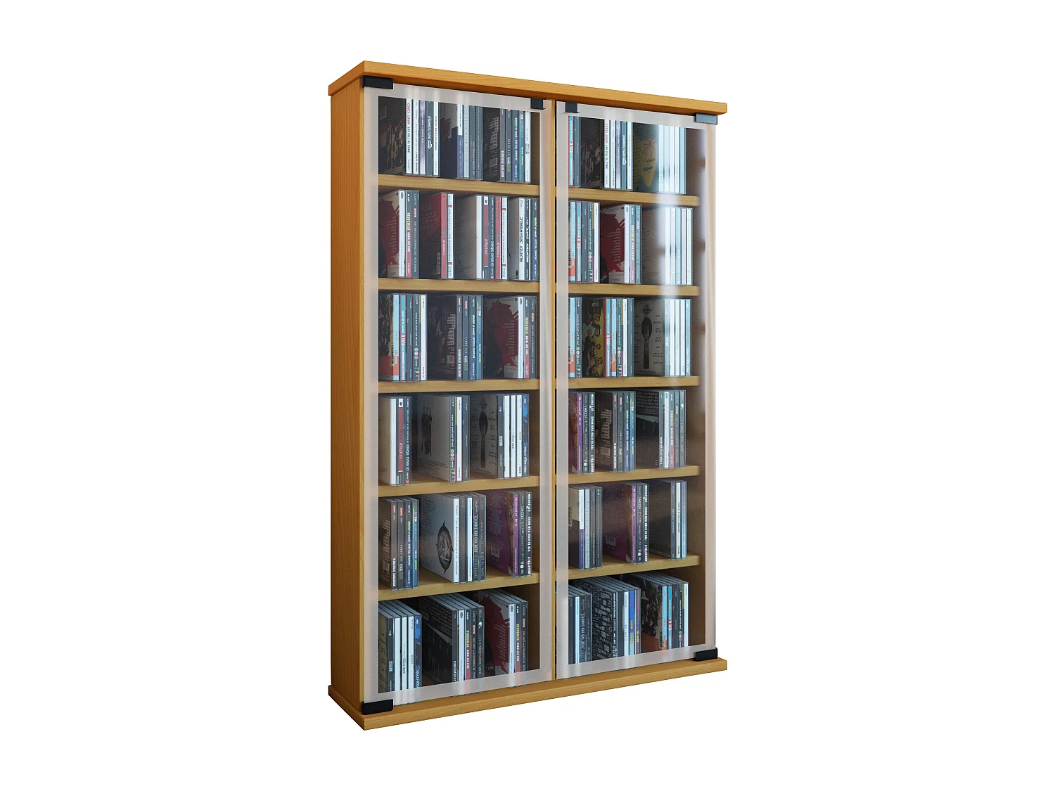 Legno CD DVD Stand Shelf Gallery Porta di vetro