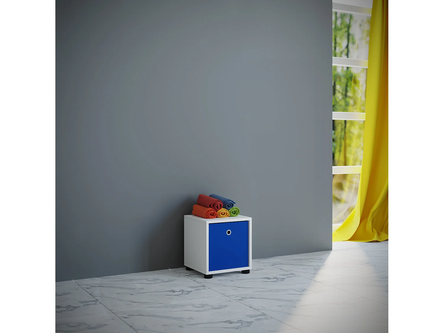 Wall Rack Benas White H. 34 x W. 31 x D. 30 cm