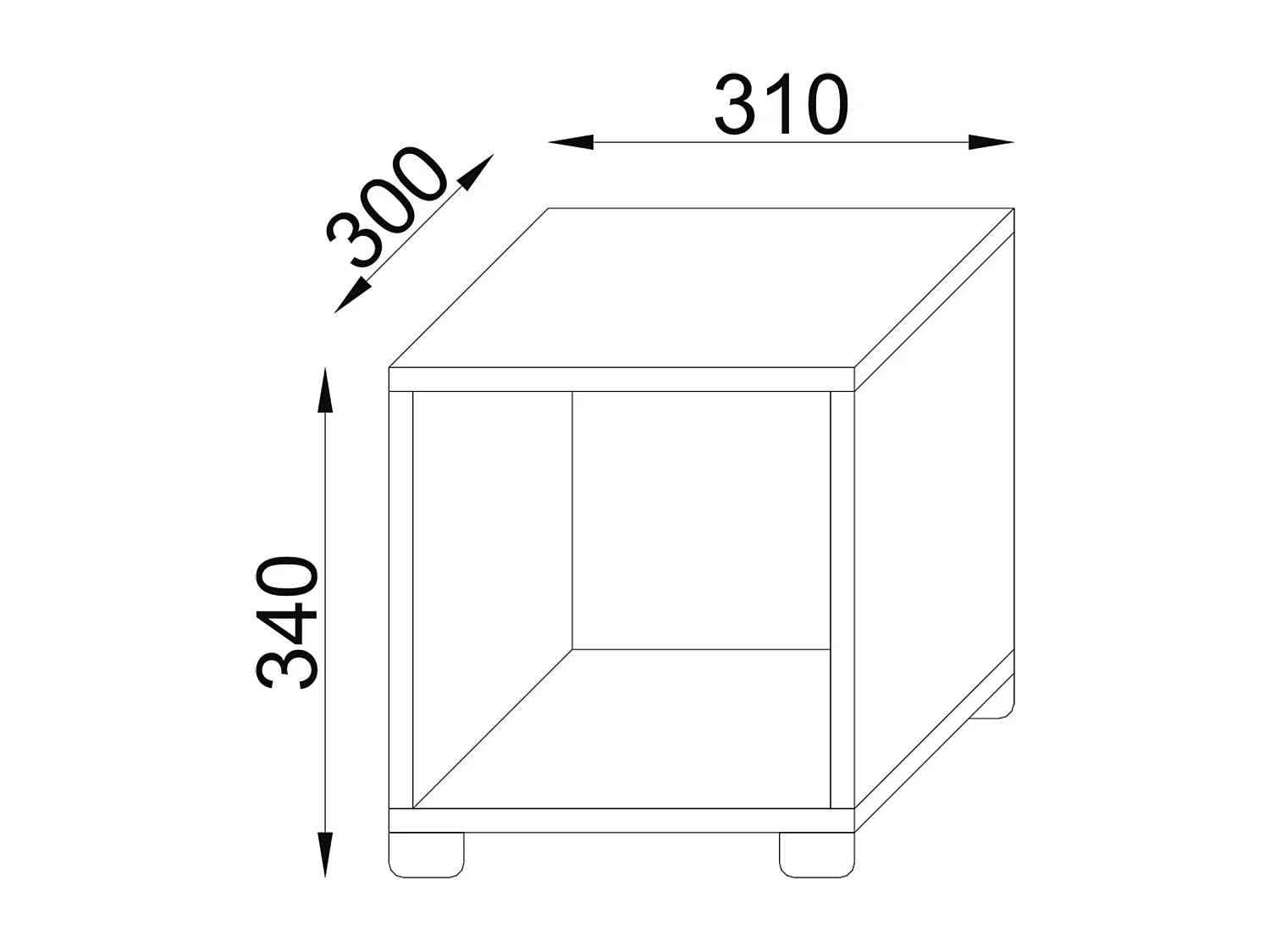 Wall Rack Benas White H. 34 x W. 31 x D. 30 cm