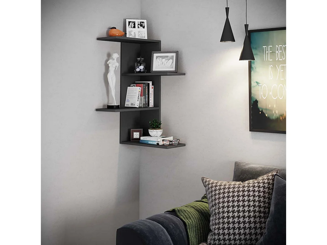 Drewniana półka ścienna Półka narożna Półka Balos