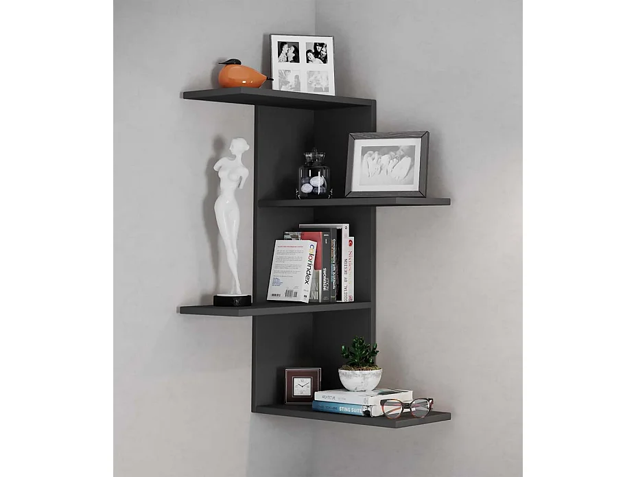 Wall Rack Balos Black H. 77 x W. 45 x D. 45 cm