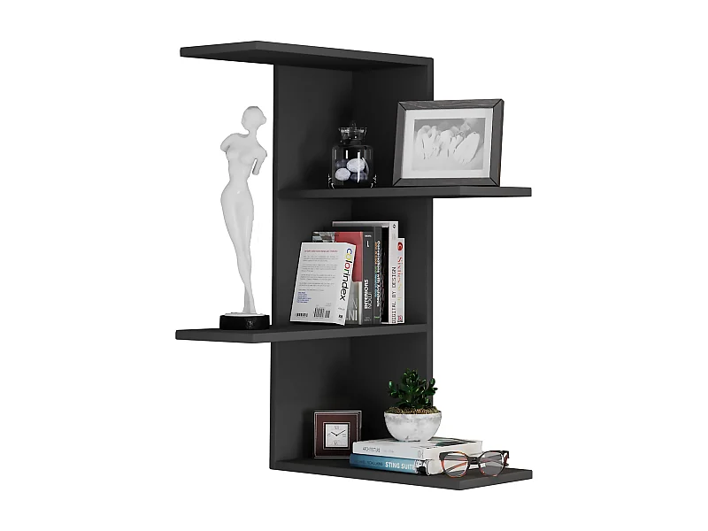 Wall Rack Balos Black H. 77 x W. 45 x D. 45 cm