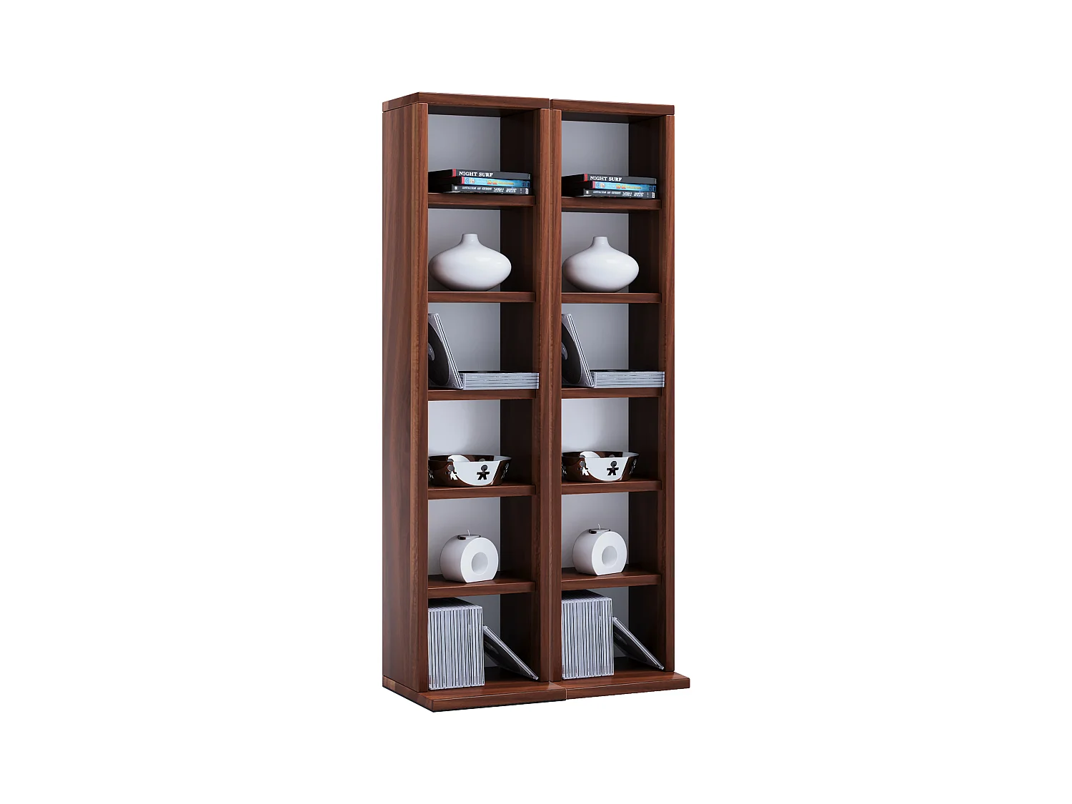CD / DVD Media Shelf Milano Nuts H. 92 x W. 42 x D. 20 cm