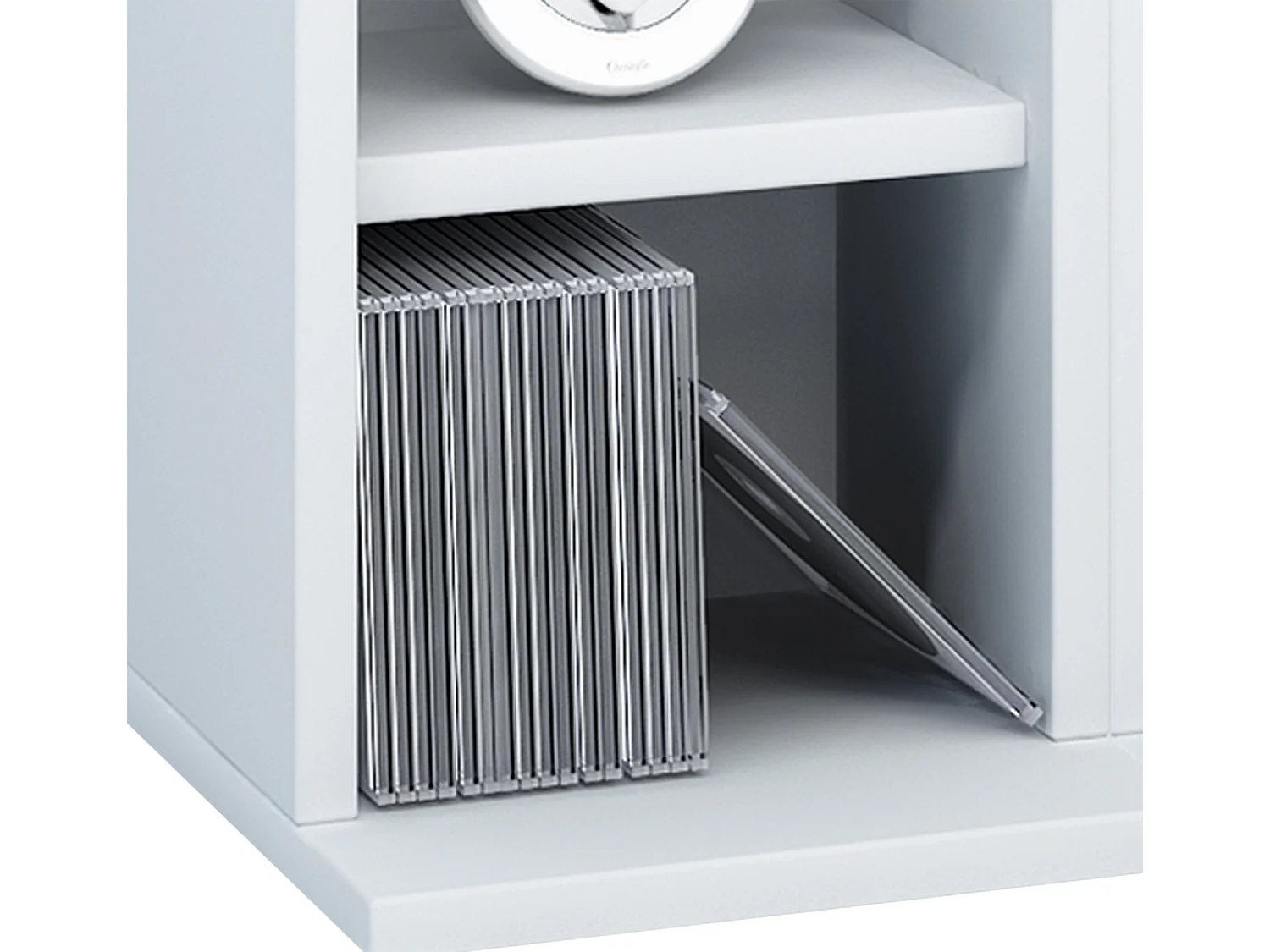 CD / DVD Media Shelf Milano White H. 92 x W. 42 x D. 20 cm