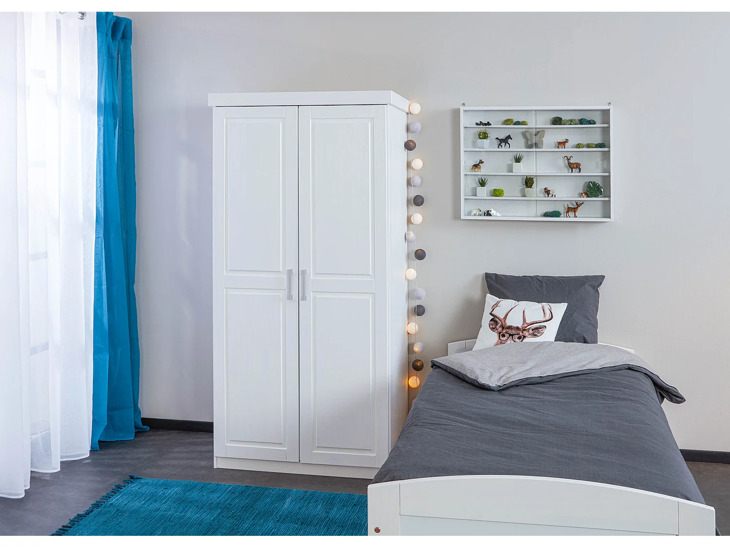 Comit Vitrine murale, 2 portes vitrées, blanc.