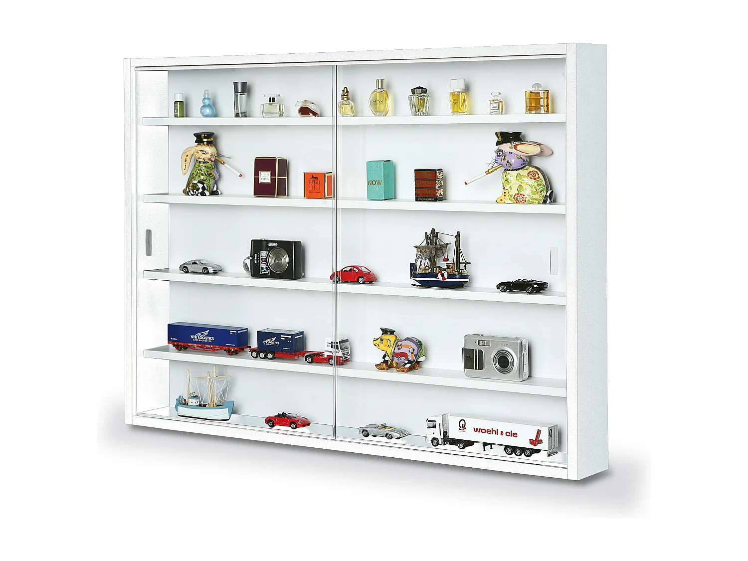 Comit Vitrine murale, 2 portes vitrées, blanc.