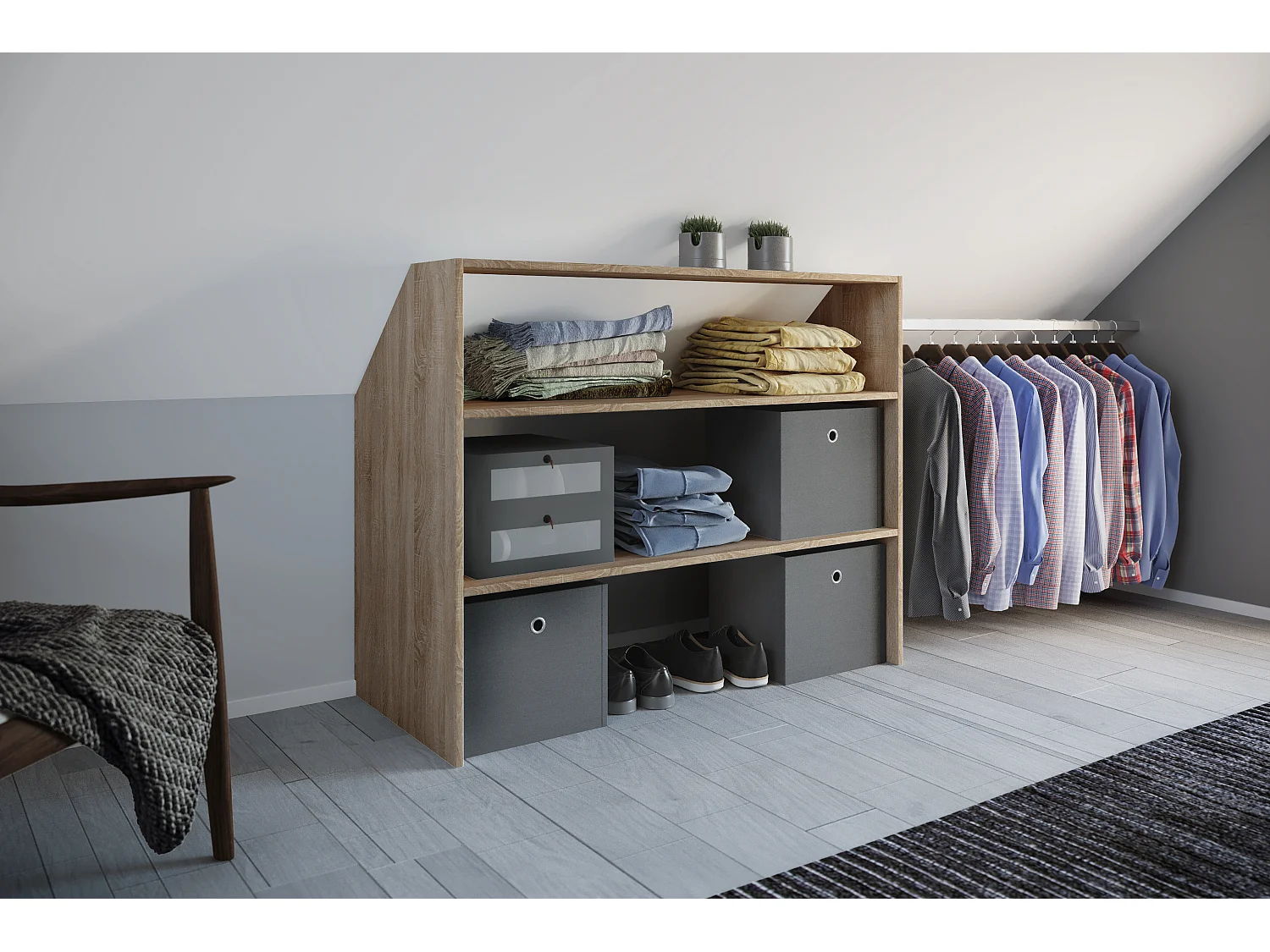 Offener Kleiderschrank Regal Dacho l