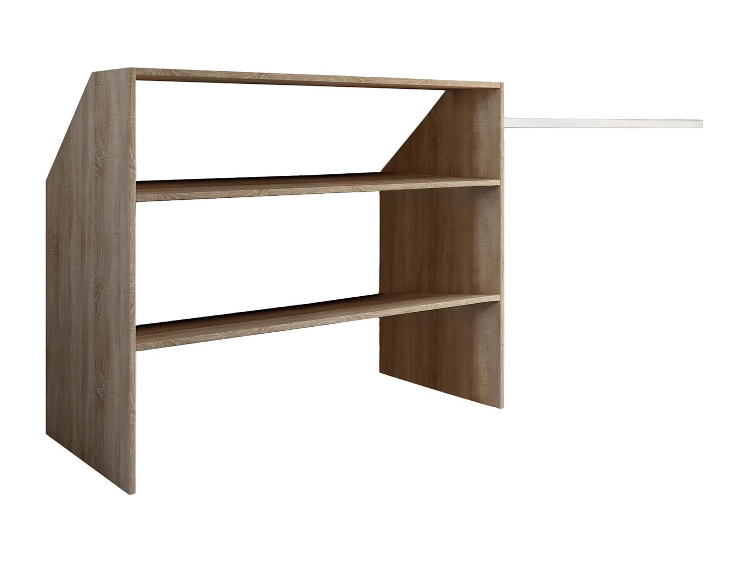 Dacho bibliothèque pour mur en pente 2 tablettes chêne décor.
