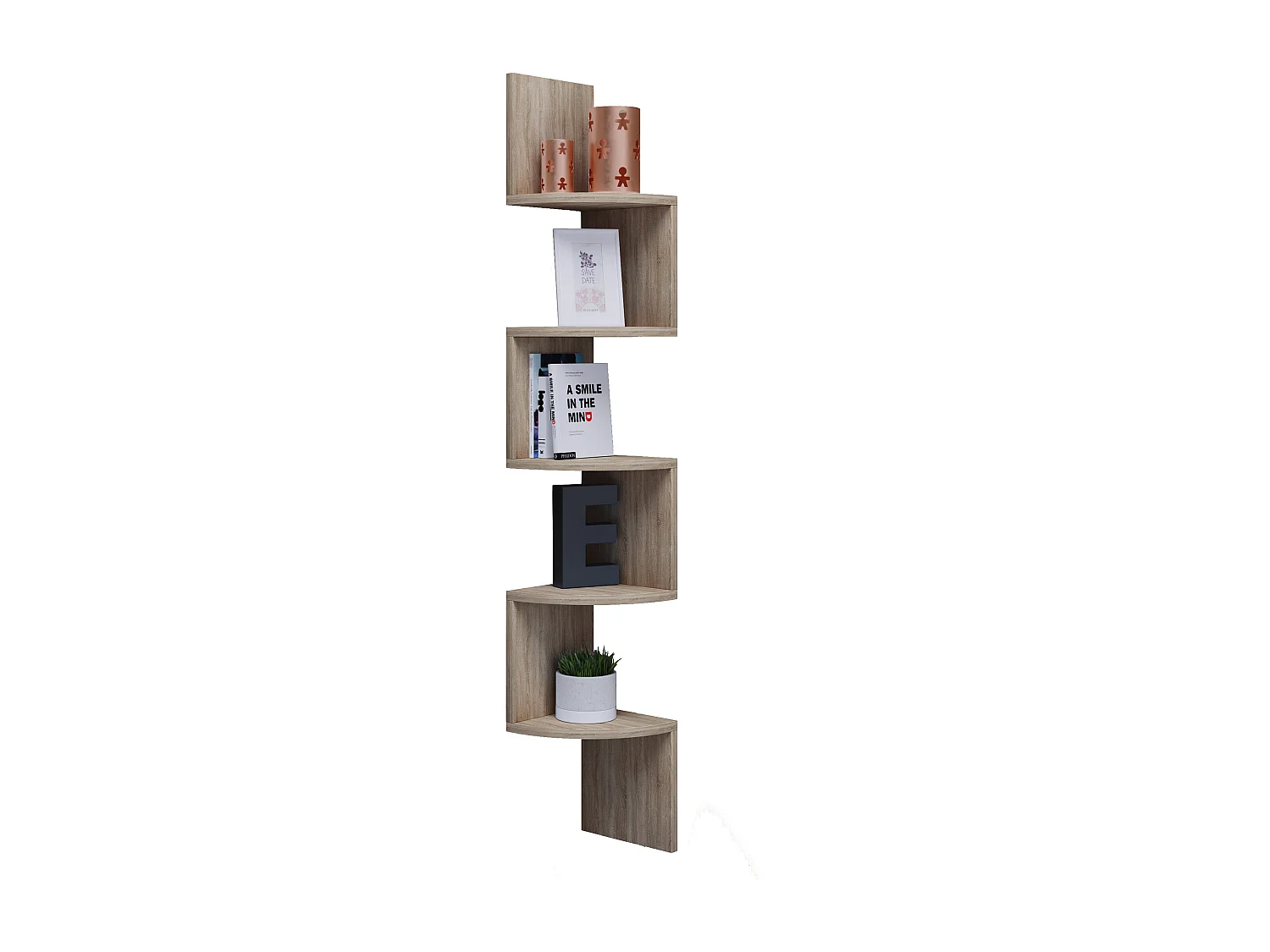 Wall Rack Mintis Sonoma oak (Sägerau) H. 123 x W. 20 x D. 20 cm