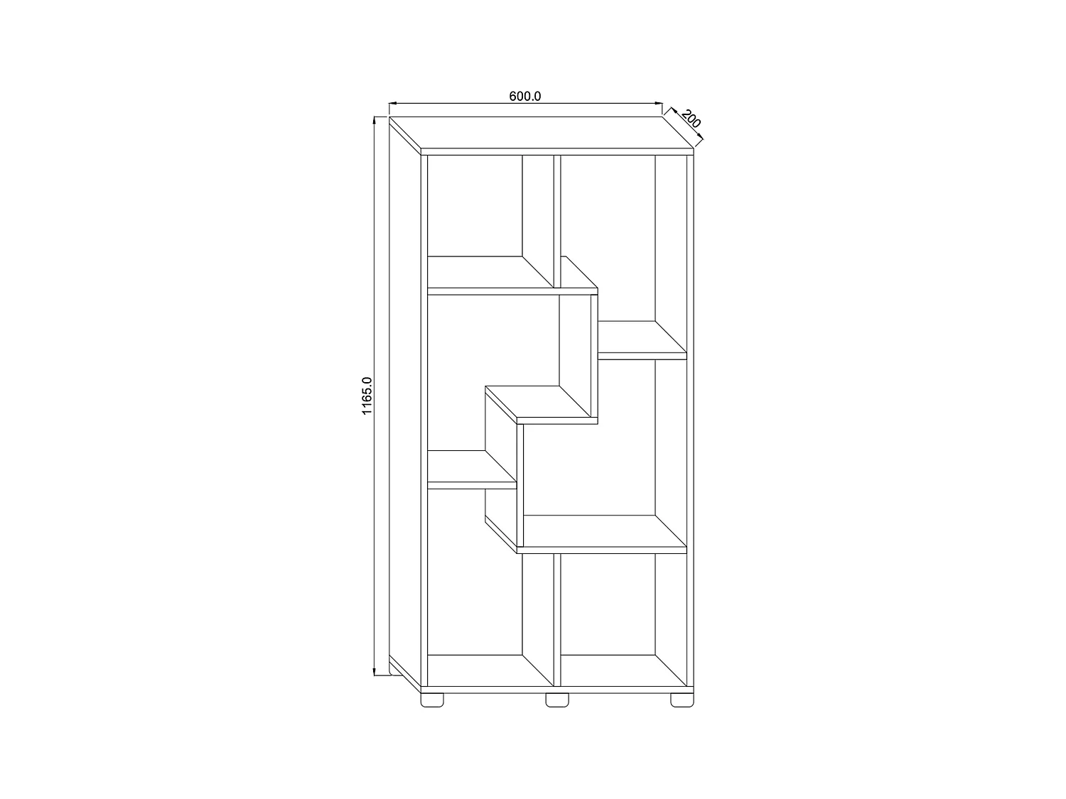 Bois Sideboard Étagère Séparation de pièce Pintal