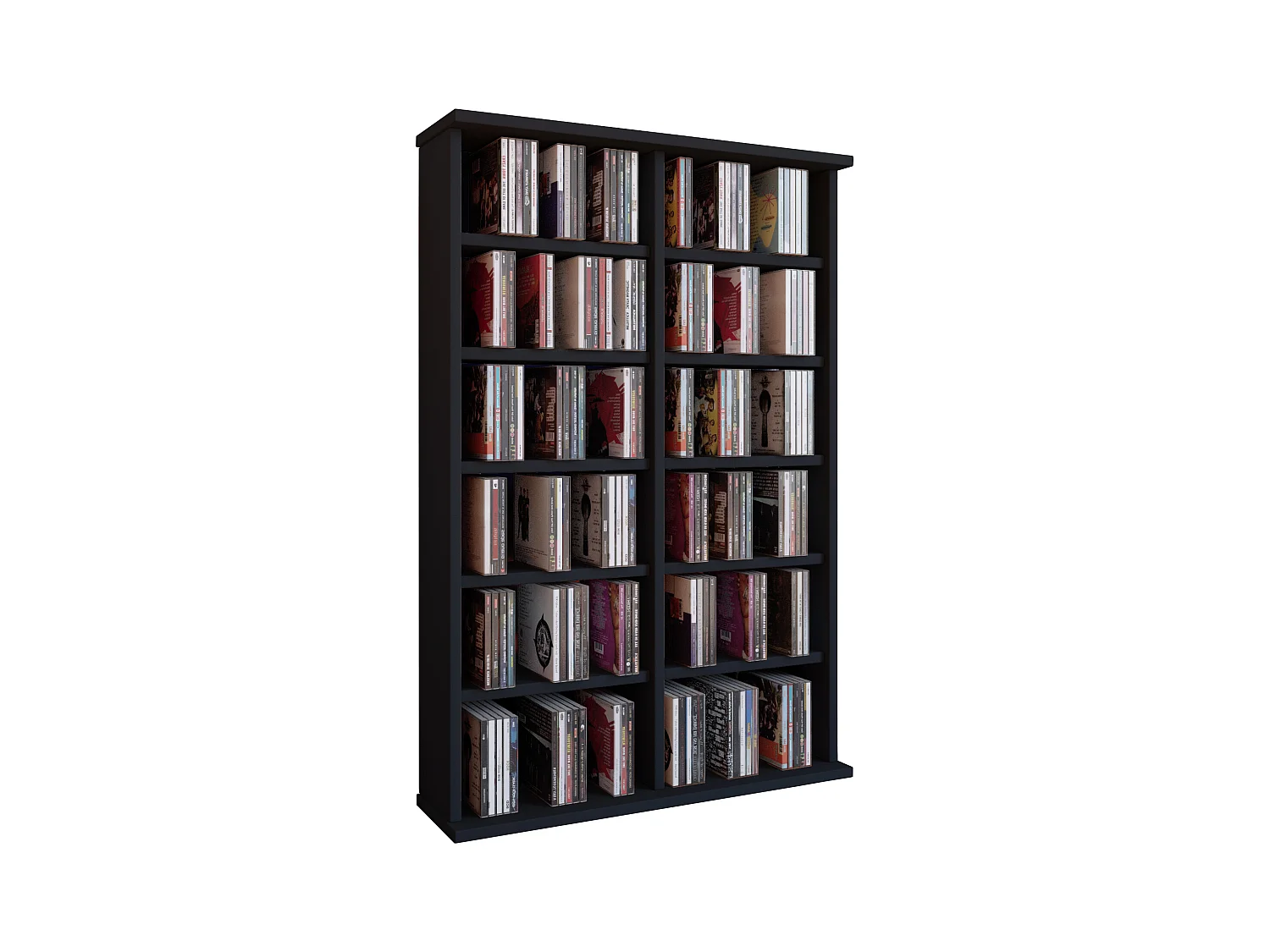 CD / DVD Media Shelf Ronul Black H. 92 x W. 60 x D. 18 cm