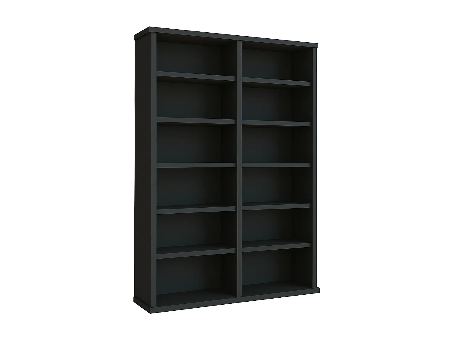 CD / DVD Media Shelf Ronul Black H. 92 x W. 60 x D. 18 cm