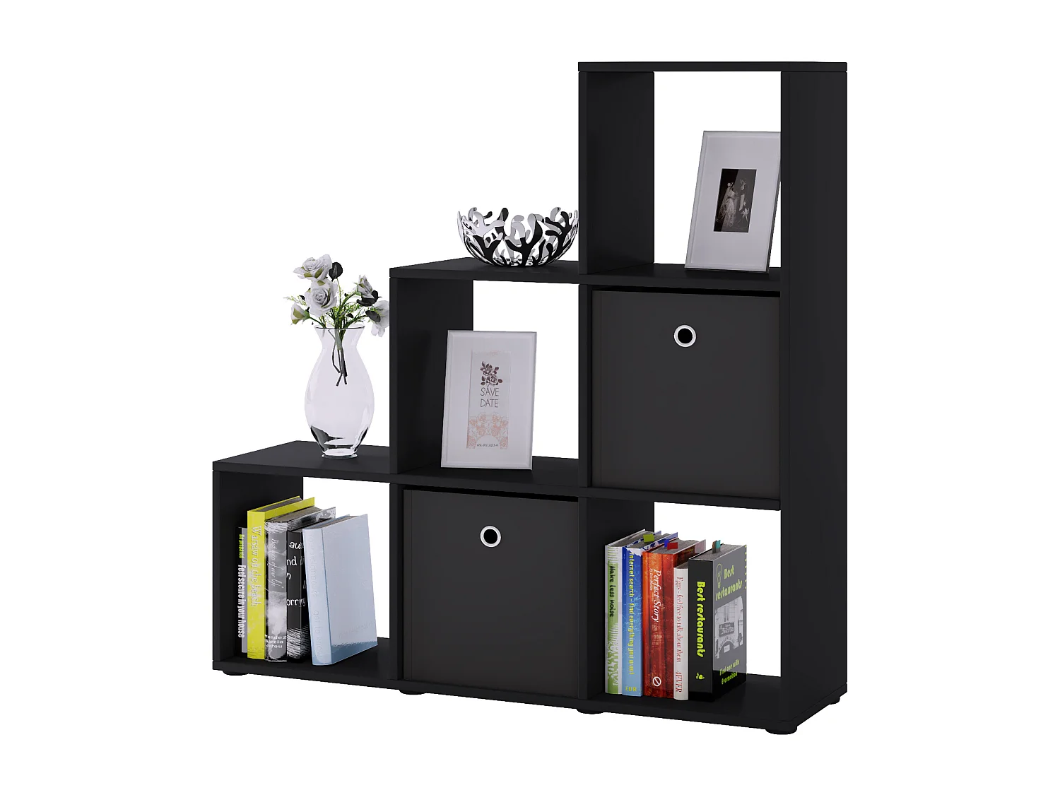 Estante Nitas Preto A. 105 x L. 108 x P. 29 cm