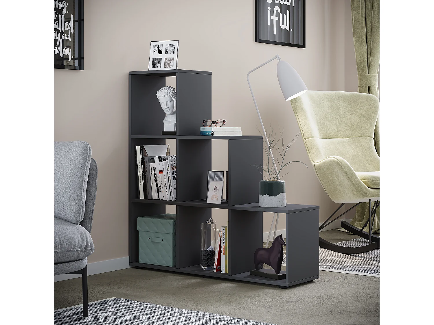 Stand Rack Nitas Black H. 105 x W. 108 x D. 29 cm