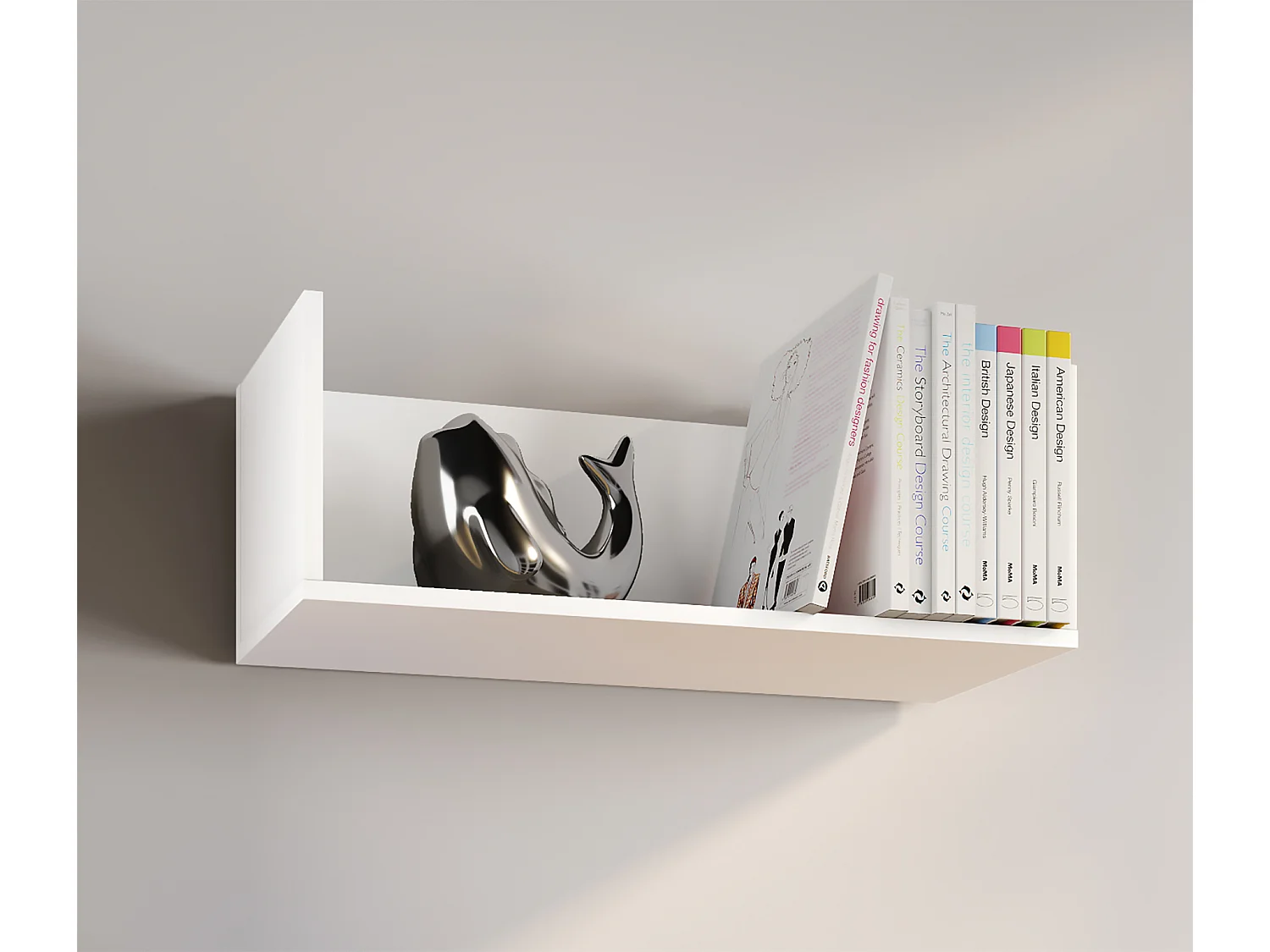 Étagère murale en bois VCM Étagère murale Étagère suspendue Étagère de bureau Étagère à dossiers Board Lona (Blanc)