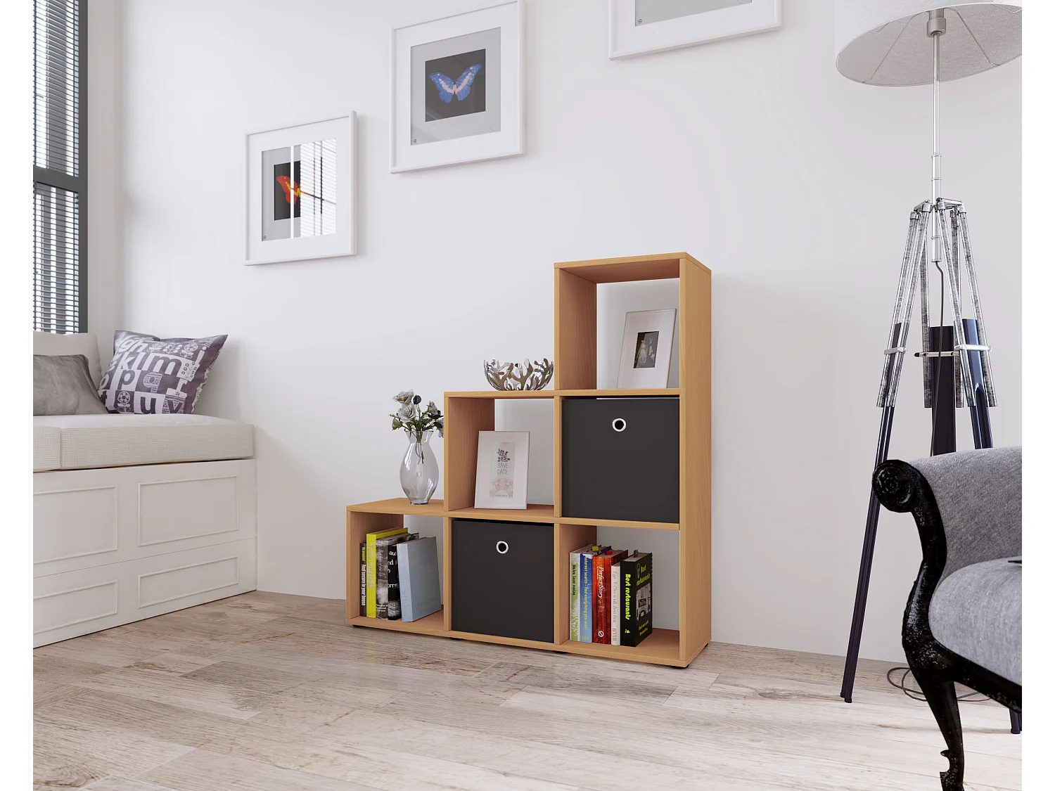 Stand Staircase Shelf 6 scomparti Nitas