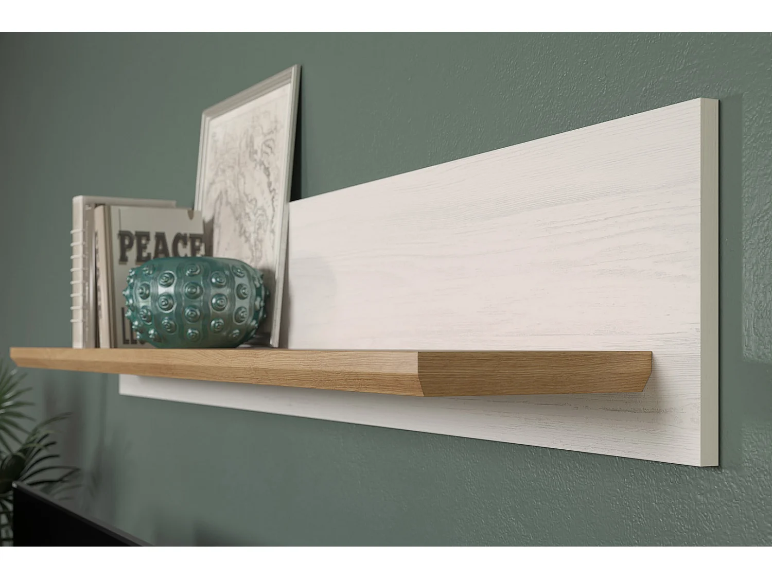 Shade Wandboard Pine weiß Dekor, Eiche Dekor.