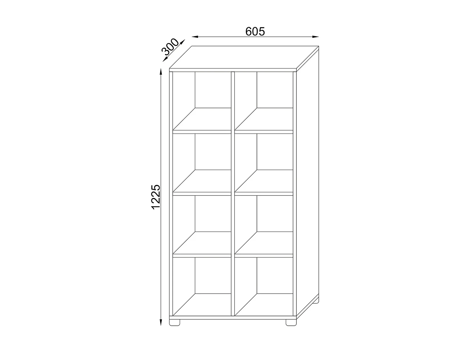 Podpórka do pokoju Stand Shelf Books Benas 2x4