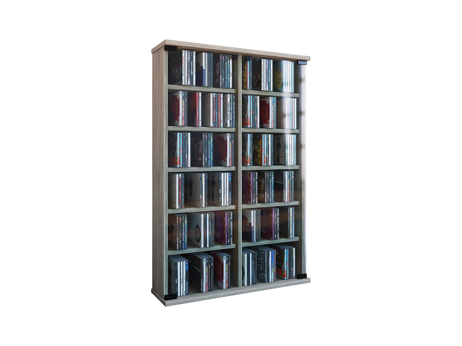 CD / DVD Media Shelf Roma Sonoma oak (Sägerau) H. 92 x W. 60 x D. 18 cm
