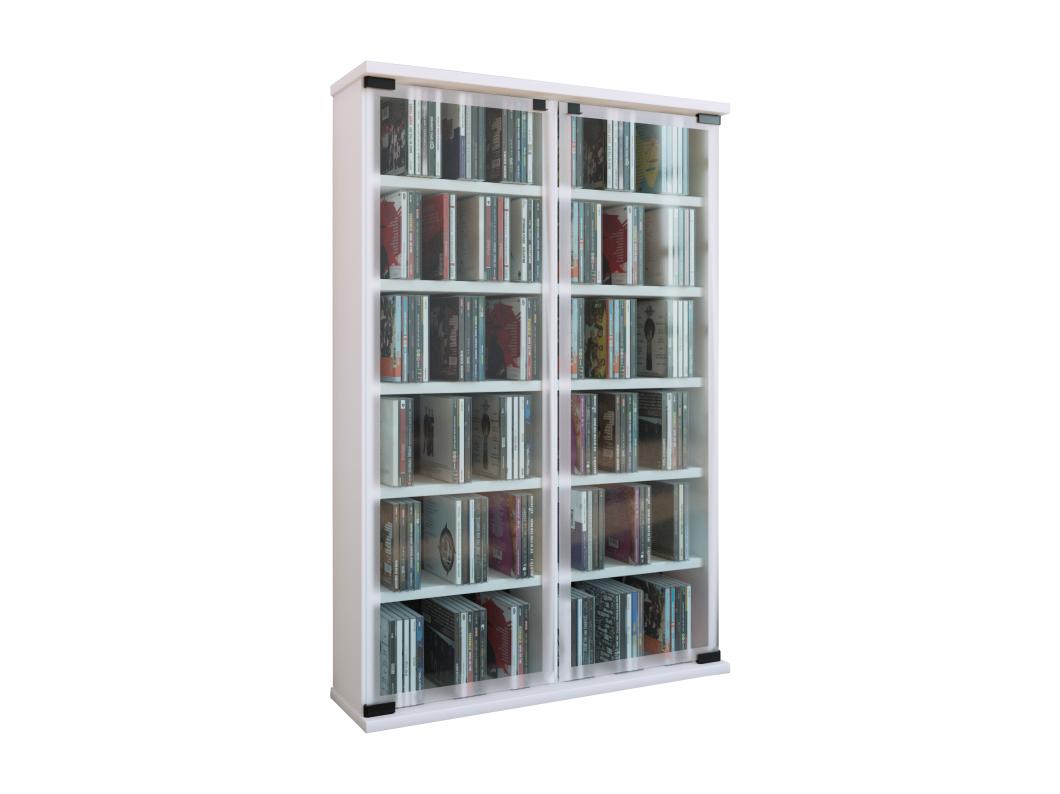Porta di vetro della galleria dello scaffale del supporto del CD DVD di legno