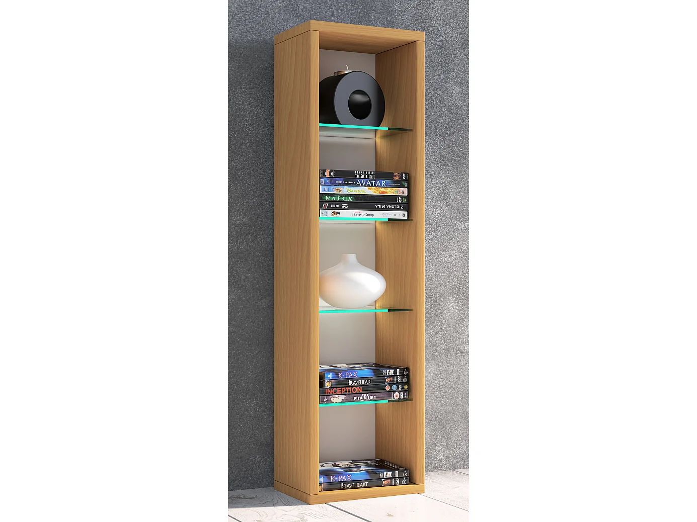 Supporto CD DVD in legno Scaffale decorativo Rasato