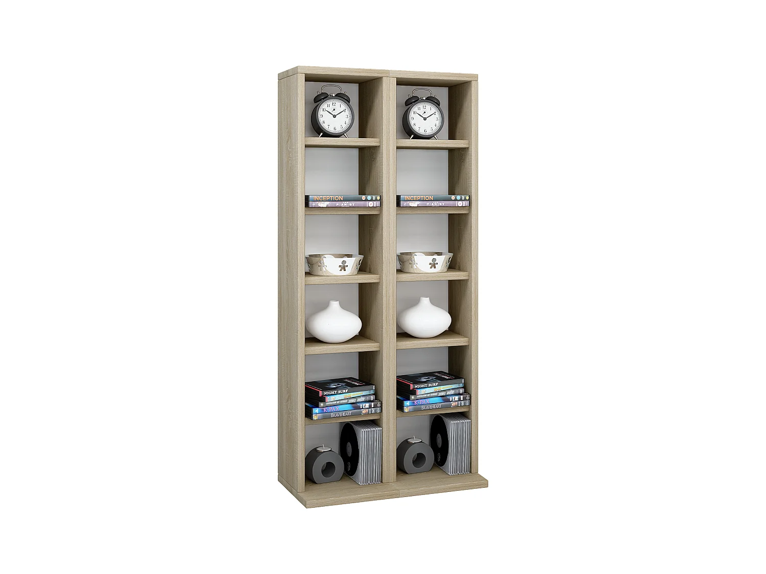 CD / DVD Media Shelf Milano Sonoma oak (Sägerau) H. 92 x W. 42 x D. 20 cm