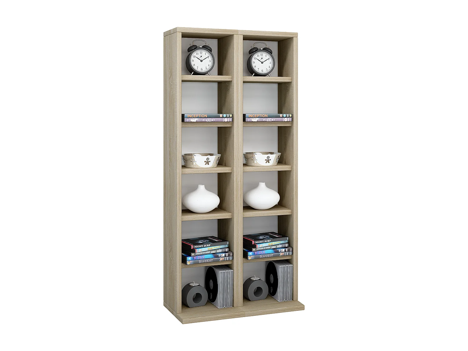 CD / DVD Media Shelf Milano Sonoma oak (Sägerau) H. 92 x W. 42 x D. 20 cm