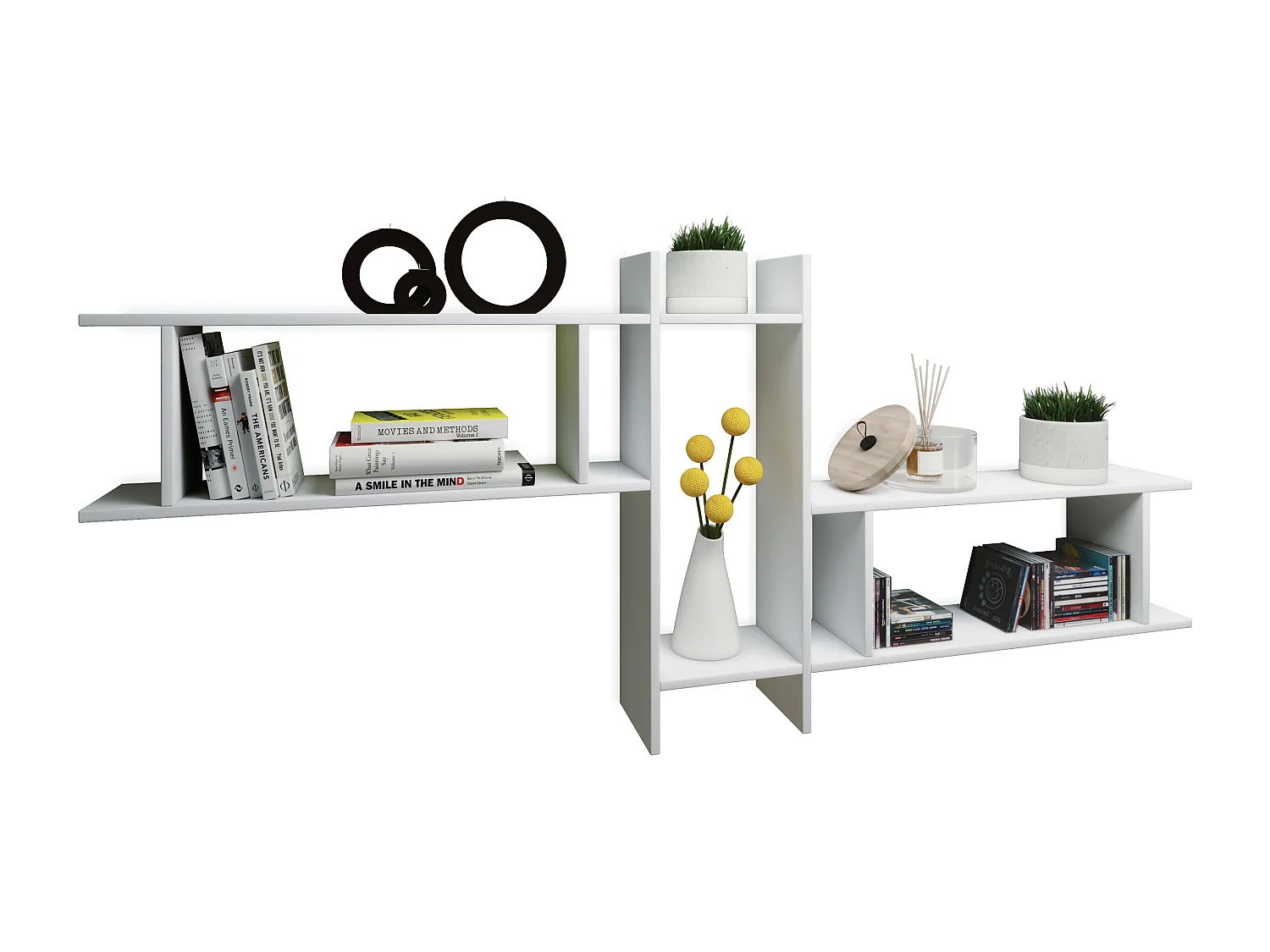 Wall Rack Sirola White H. 80 x W. 188 x D. 20 cm
