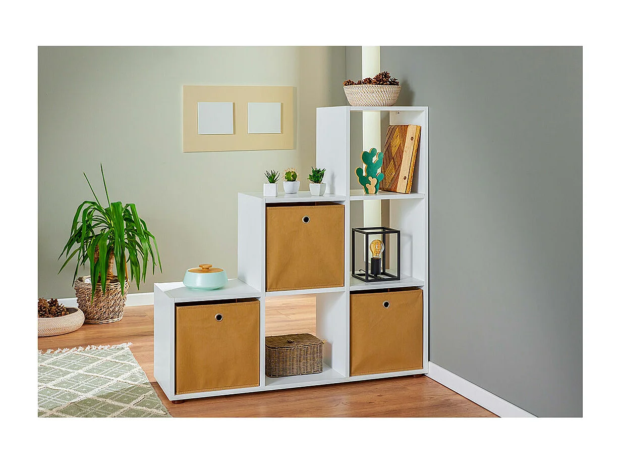 Cadora wandkast ruimtedeler, 6 ruimtes wit.