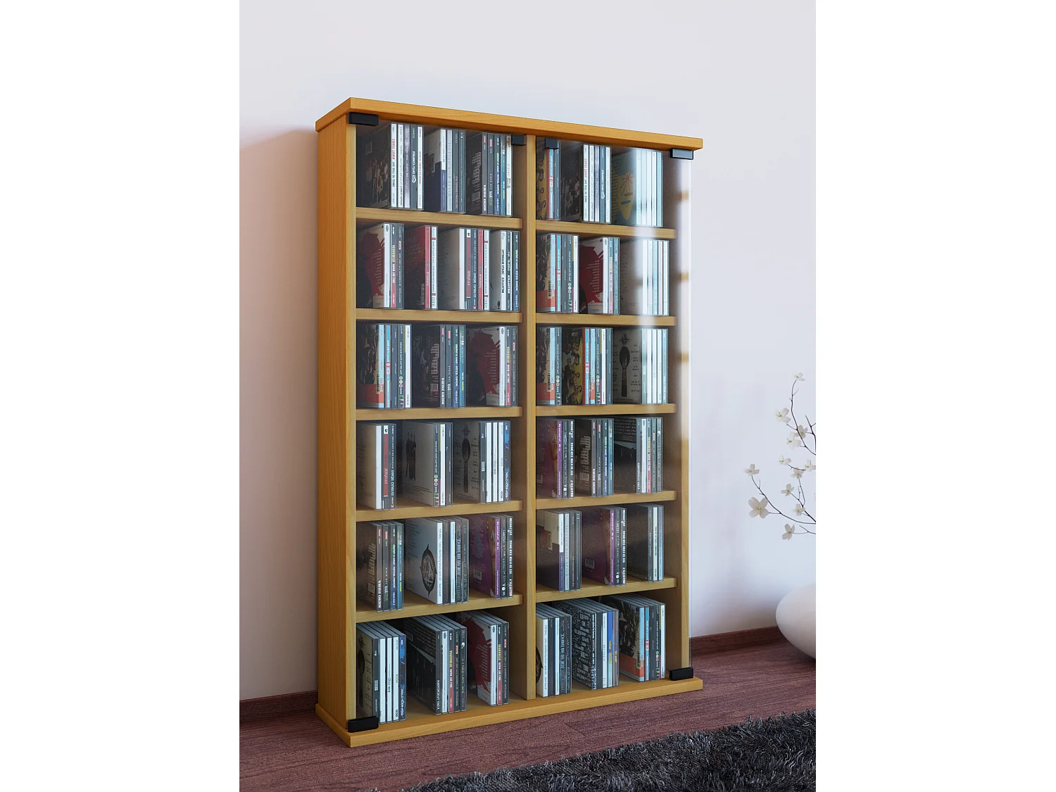 CD / DVD Media Shelf Roma Book H. 92 x W. 60 x D. 18 cm