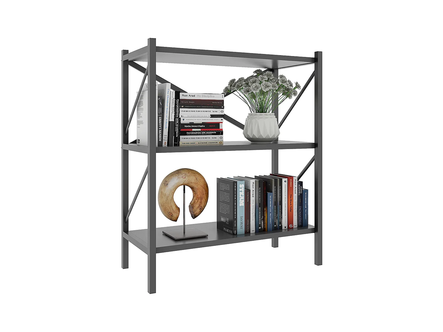 Holz Metall Stand Regal Büro Bücher Insasi 2fach