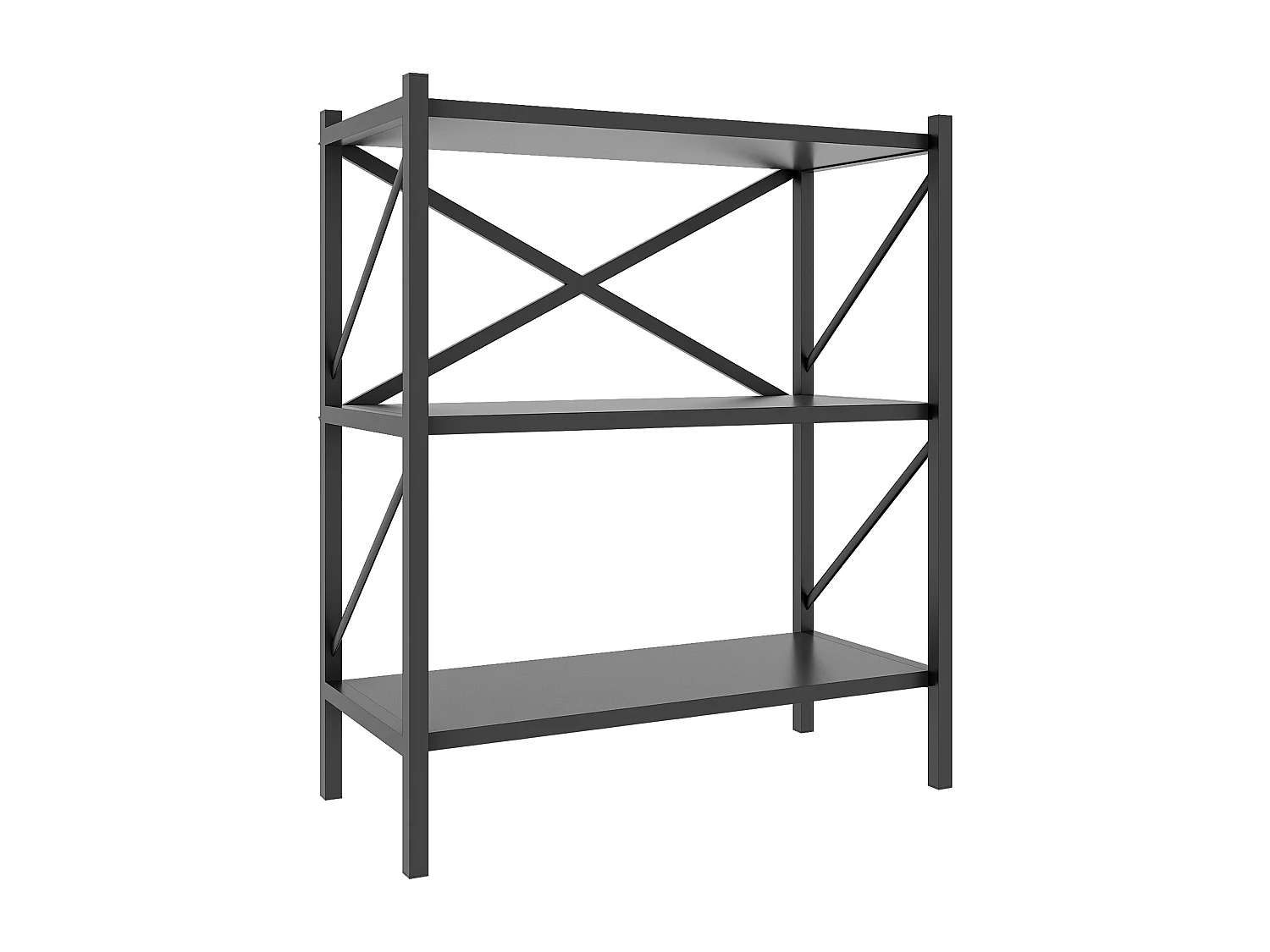 Insasi2 bibliothèque 2 tablettes anthracite.