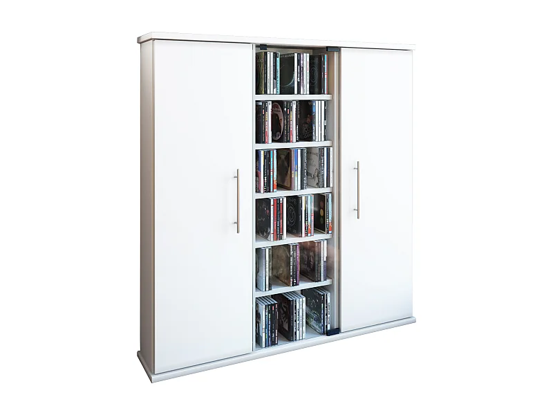 CD / DVD Media Shelf Santo White H. 92 x W. 86 x D. 18 cm