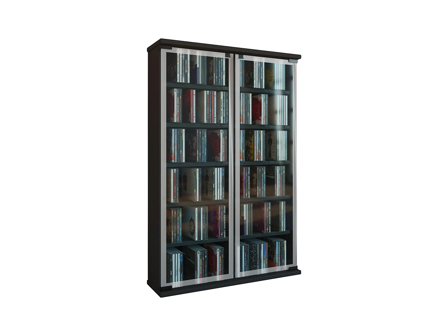 CD / DVD Media Shelf Galerie Black H. 92 x W. 60 x D. 18 cm