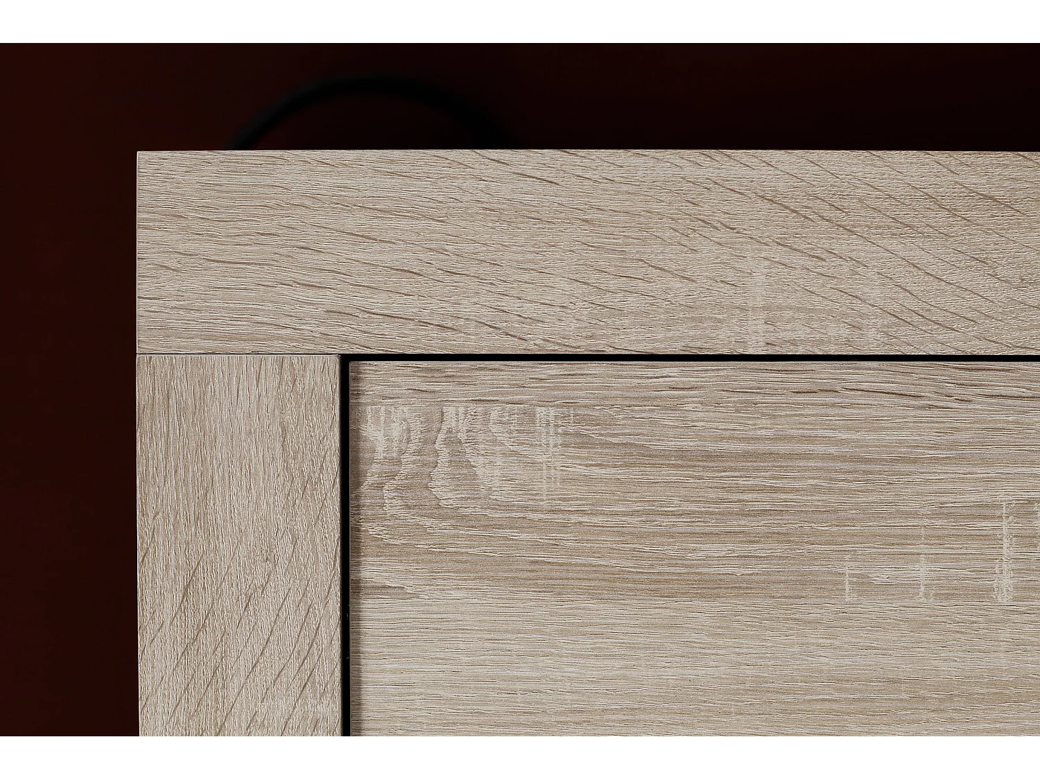 Molar Meuble de salon 4 portes, 5 tablettes de rangement et 3 portes pliantes, lumière incluse, finition chêne.