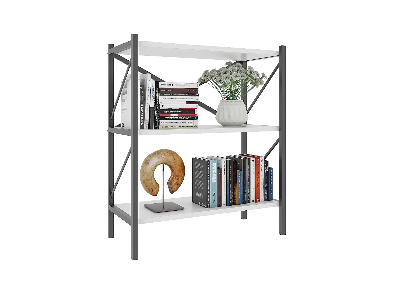 Holz Metall Stand Regal Büro Bücher Insasi 2fach