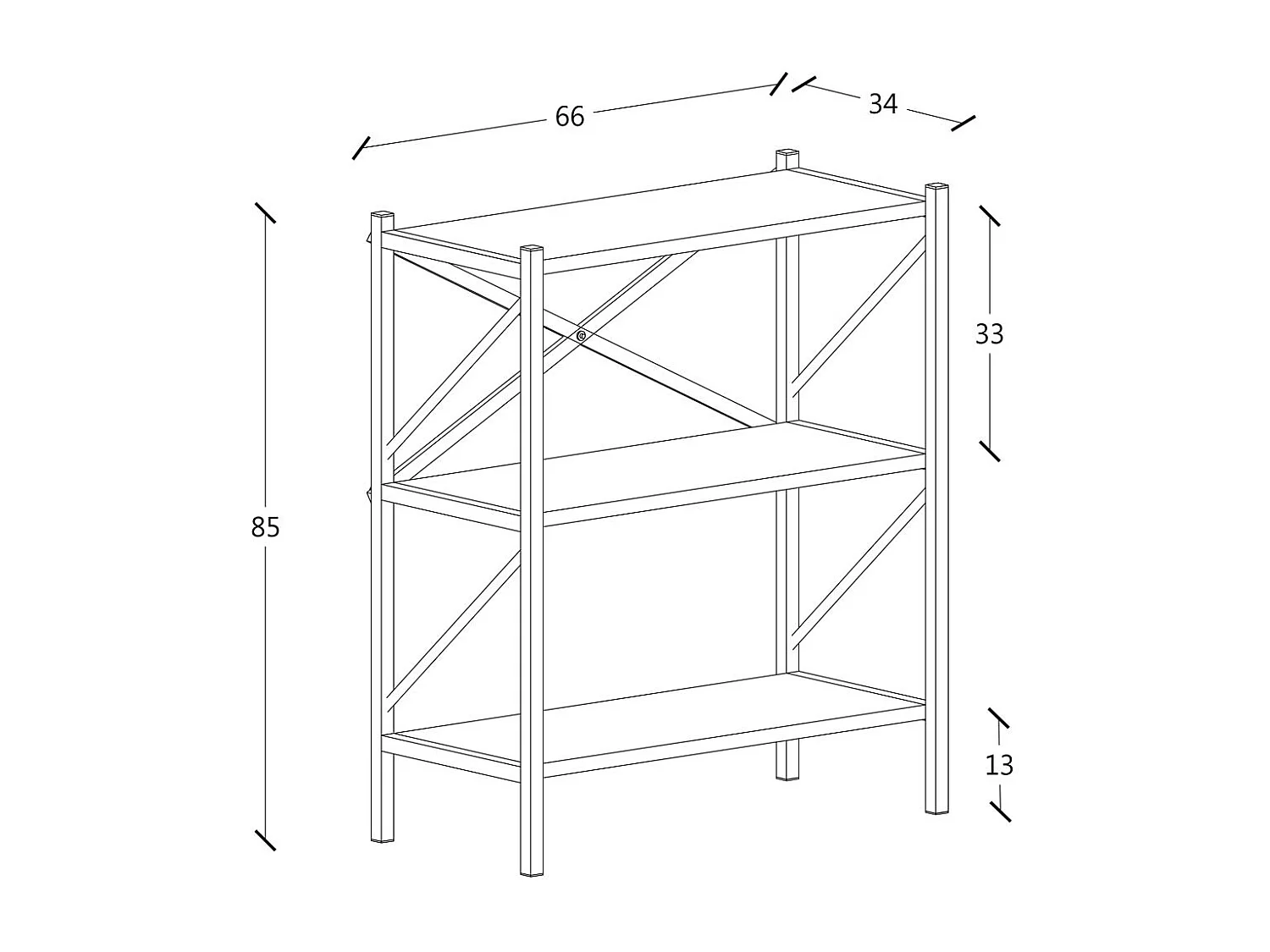 Stand Rack Insasi White H. 85 x W. 66 x D. 34 cm