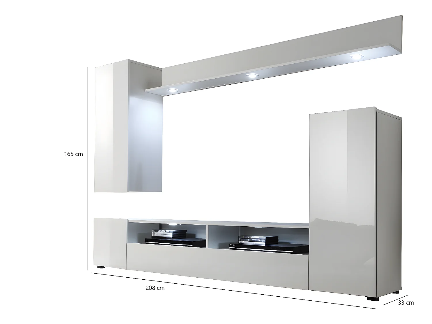 Dos Étagère, blanc, blanc brillant.