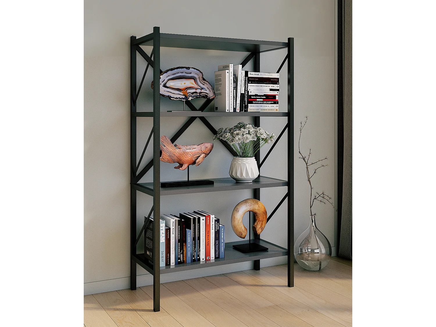 Metal Stand Shelf Books Insasi 4x