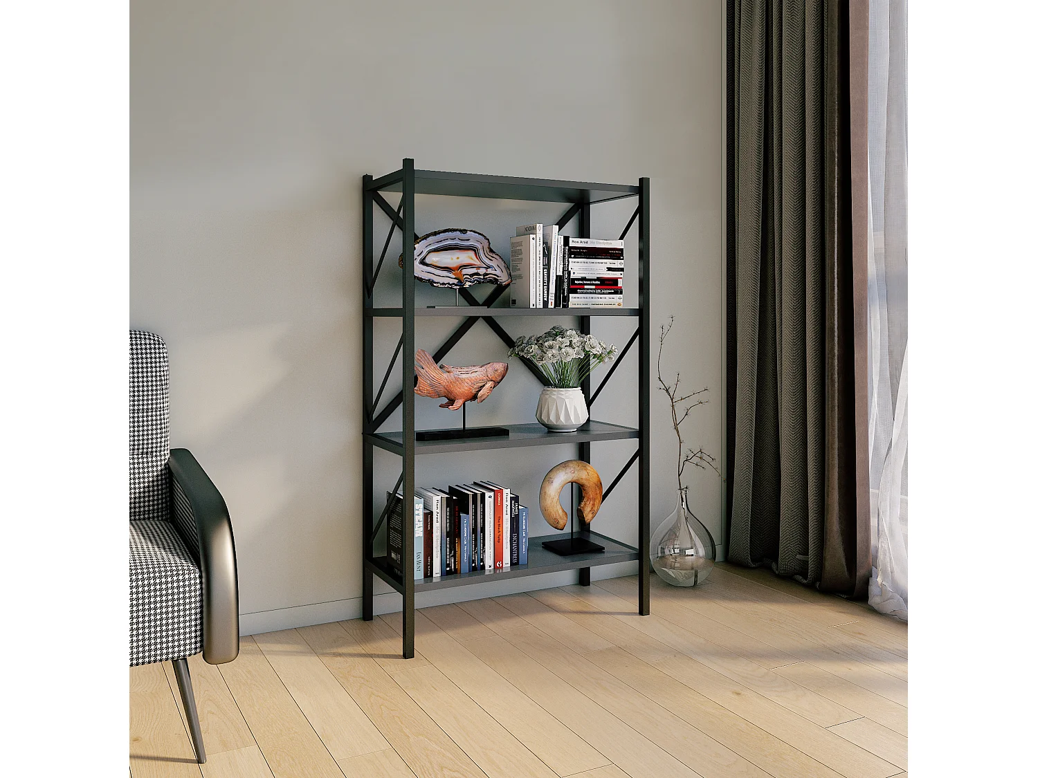 Stand Rack Insasi Anthracite H. 121x W. 66 x D. 34 cm