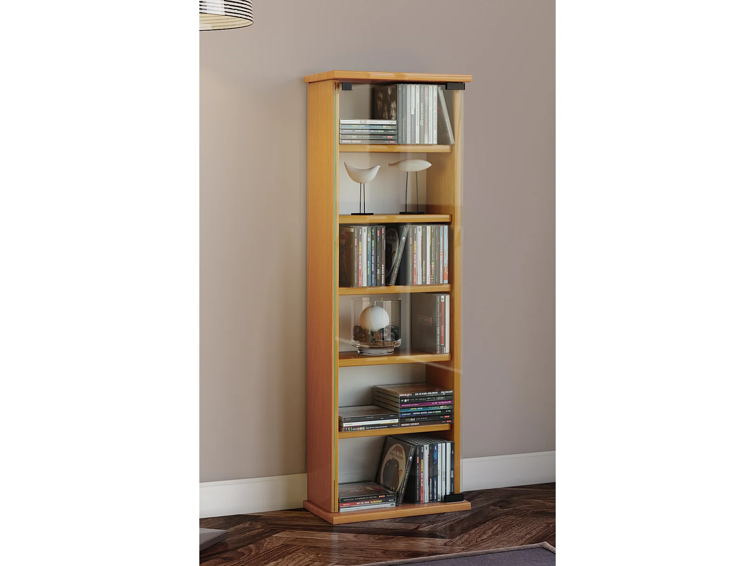 Hout CD DVD Stand Plank Vetro Glas Deur