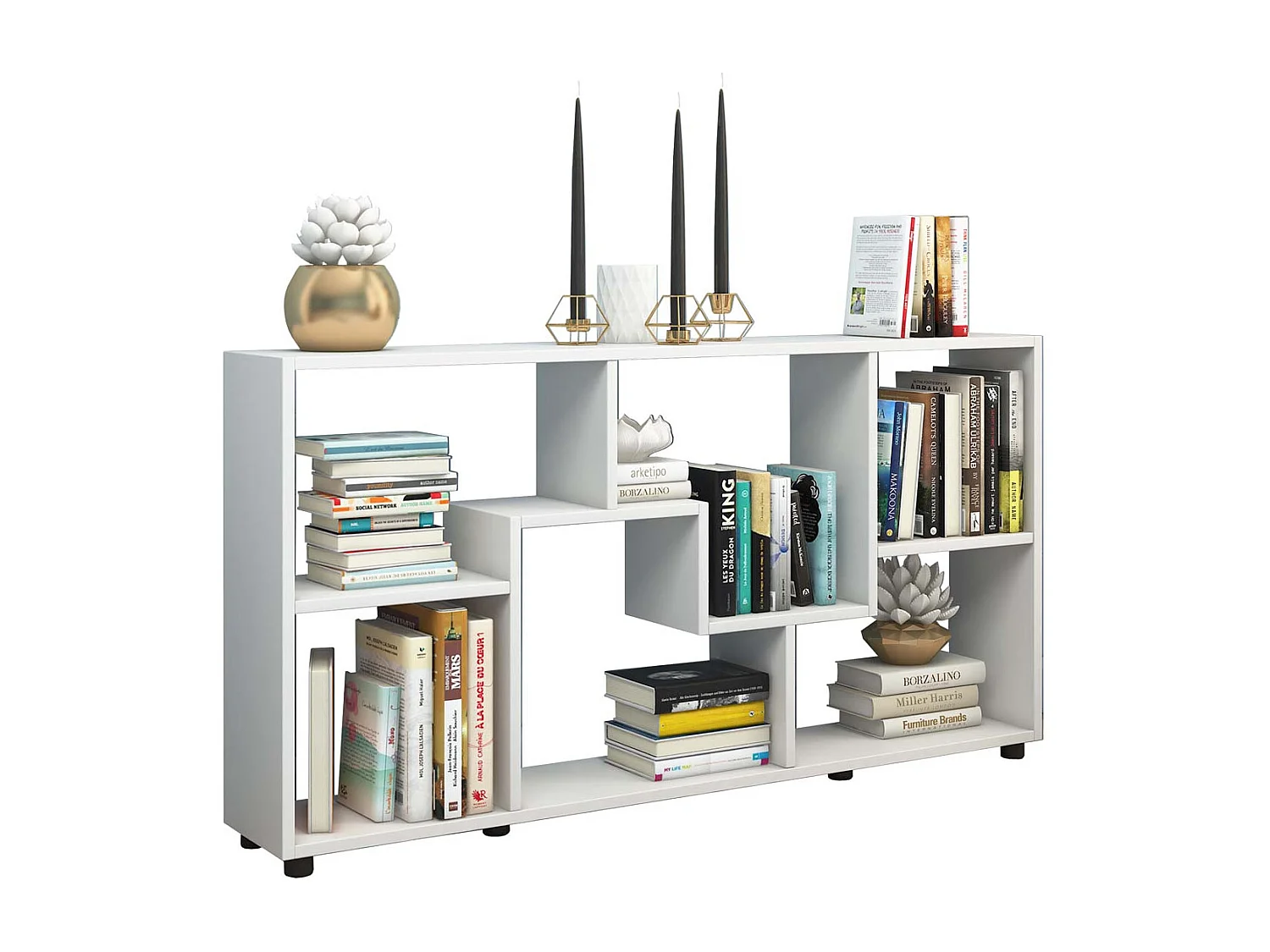Pintal bibliothèque 6 tablettes blanc.