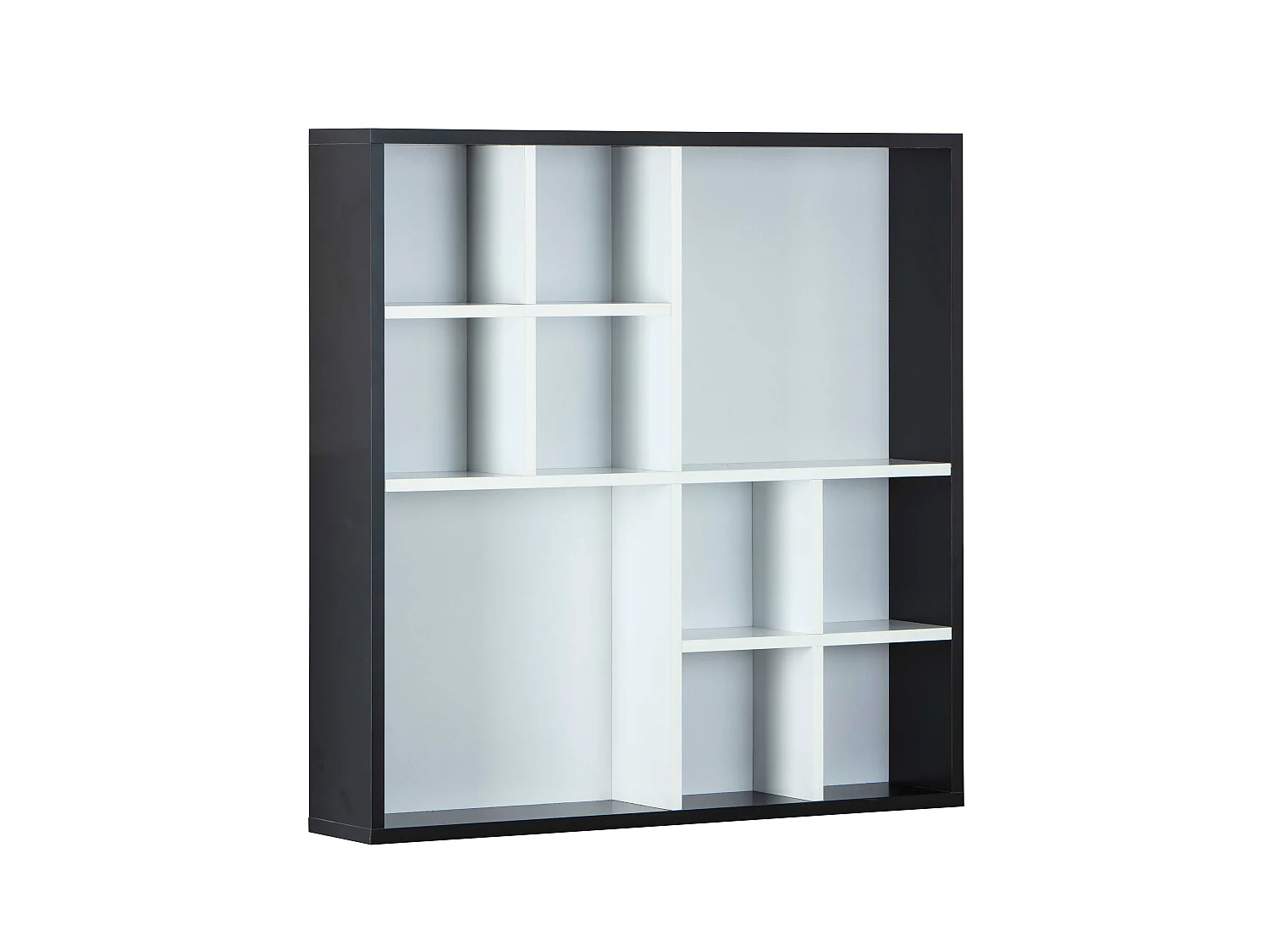 Decent Étagère murale avec 10 compartiments, noir, blanc.