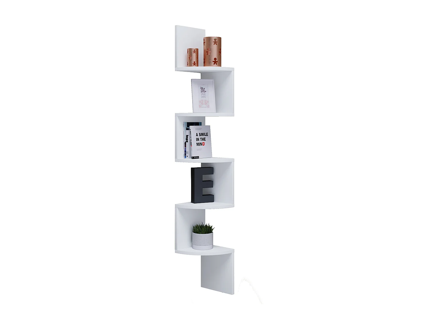 Houten wandplank deco hoekplank Mintis