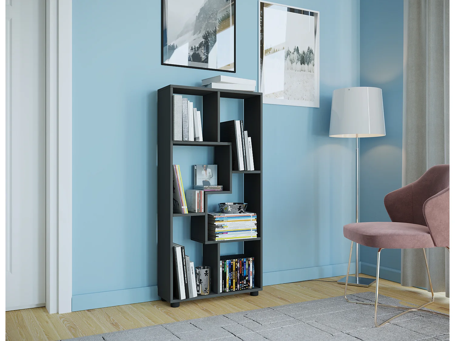 Stand Rack Blina Black H. 119 x W. 60 x D. 20 cm