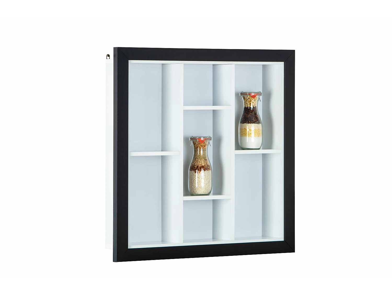 Serry Étagère murale avec 7 compartiments, noir, blanc.