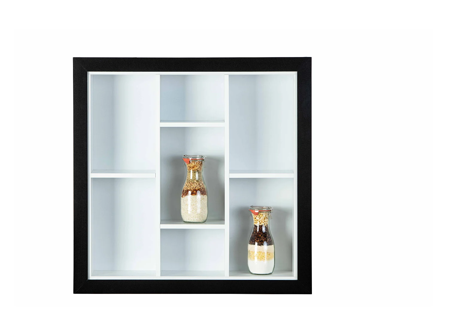 Serry Étagère murale avec 7 compartiments, noir, blanc.
