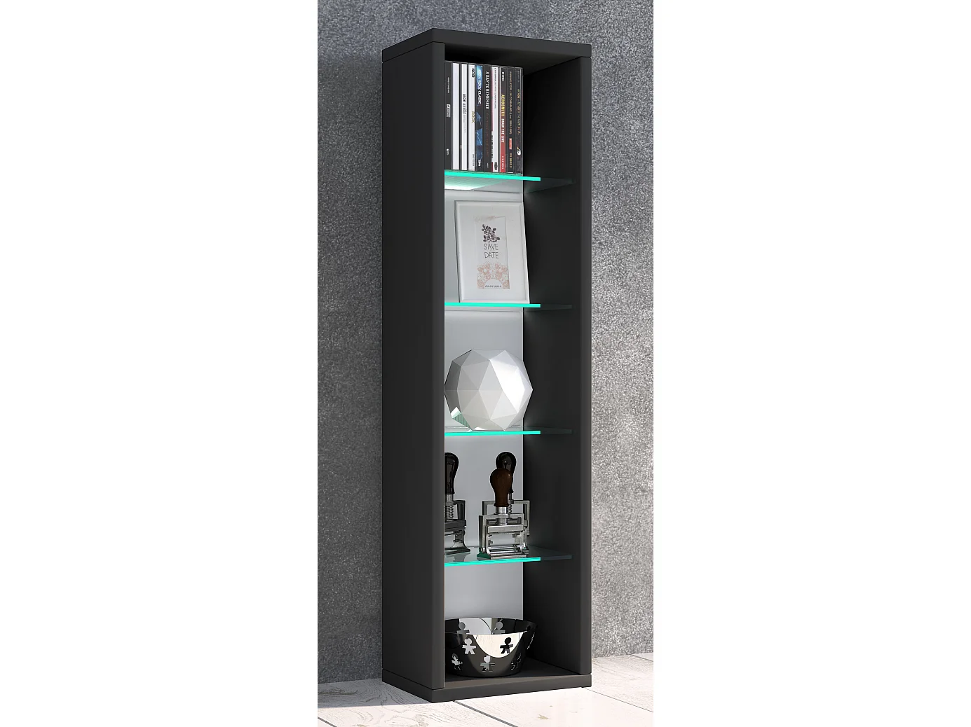 Supporto CD DVD in legno Scaffale decorativo Rasato